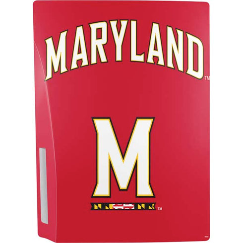University of Maryland Collegiate Text Red PS5 Console Skin